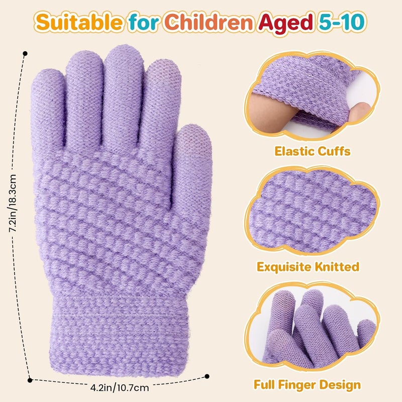 Clothclose Kids Winter Gloves for Boys Girls, Warm Winter Gloves for Kid, Knit Cable Fleece Lined Toddler Kids Glove Mitten - Image 3
